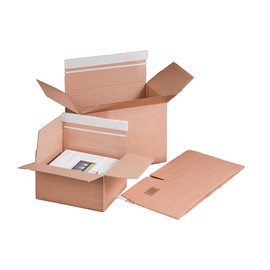 Wellpappe Fix-Aufrichtekarton IM: 229 x 164 x 50-115mm / DIN A5+ AM: 238 x 170 x 60-130mm Produktbild