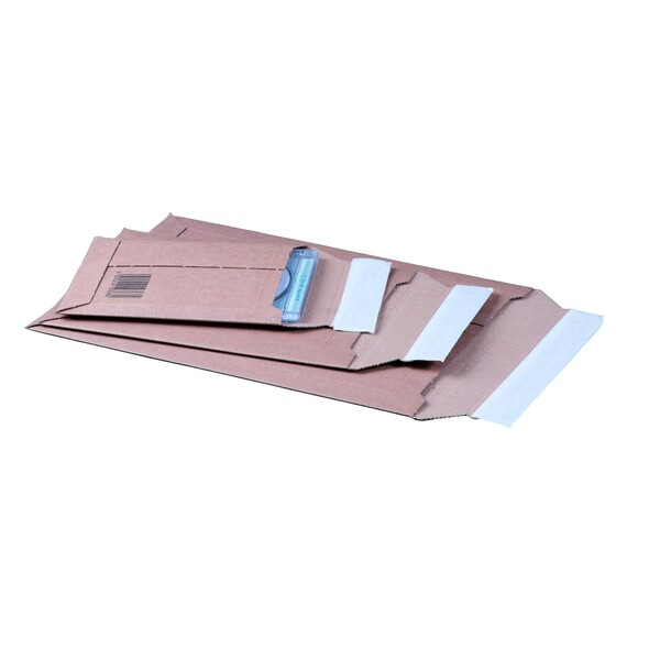 Wellpappe Versandtasche A4+ braun / IM: 235 x 337 x -35mm AM: 250 x 352 x -40mm Produktbild Front View XL