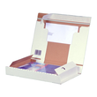 Wellpappe Postversandkarton weiß DIN A4 / 298 x 215 x 43mm / 1.20E AM: 345 x 225 x 50mm Produktbild