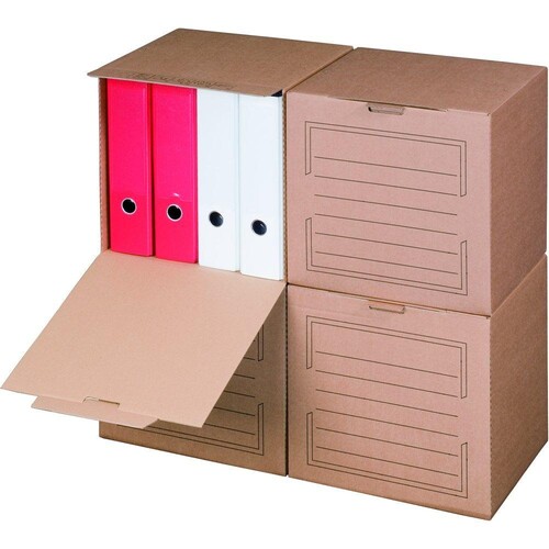 Wellpappe Archiv-Multibox braun IM: 334 x 297 x 330mm AM: 343 x 310 x 336mm Produktbild Front View L