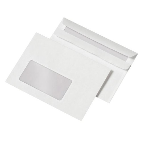 Briefumschlag mit Fenster C6 114x162mm selbstklebend 75g weiß mit grauem Innendruck (PACK=25 STÜCK) Produktbild Additional View 1 L