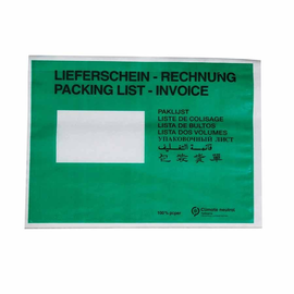 Papier Begleitpapiertasche C5 grün 240 x 175mm / Lieferschein-Rechnung (PACK=1000 STÜCK) Produktbild