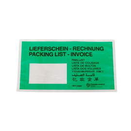 Papier Begleitpapiertasche DL grün 240 x 130mm / Lieferschein-Rechnung (PACK=1000 STÜCK) Produktbild