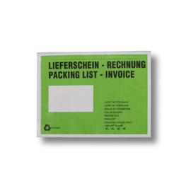 Papier Begleitpapiertasche C5 grün IM: 225x165mm / Lieferschein-Rechnung (PACK=1000 STÜCK) Produktbild