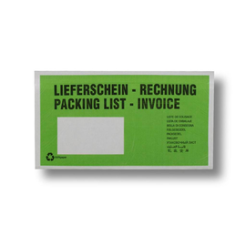 Papier Begleitpapiertasche DL grün IM:230x125mm / Lieferschein-Rechnung (PACK=1000 STÜCK) Produktbild