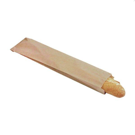 Baguettefaltenbeutel ohne Druck 12x5x58cm 35g Velin braun (PACK=1000 STÜCK) Produktbild