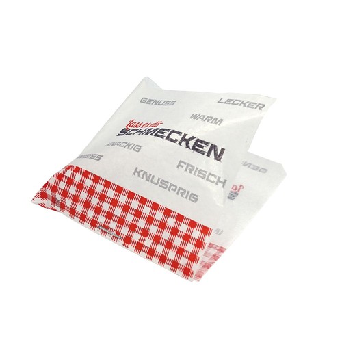 Snackbeutel weiß Kraftpapier 35g 16x15,5cm Lass es dir schmecken (KTN=2000 STÜCK) Produktbild Front View L