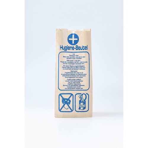 Hygienebeutel Papier Neutraldruck 120x50x280mm / 35g / weiß (PACK=1000 STÜCK) Produktbild Front View L