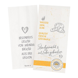 Faltenbeutel Bäckerhandwerk Norm 4 17x9x35cm weiß 35g (PACK=1000 STÜCK) Produktbild