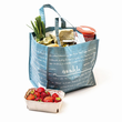 rPET Non Woven Recycling Take away Tasche mit zwei langen Henkeln mmmhh 33x20x23cm taubenblau Produktbild