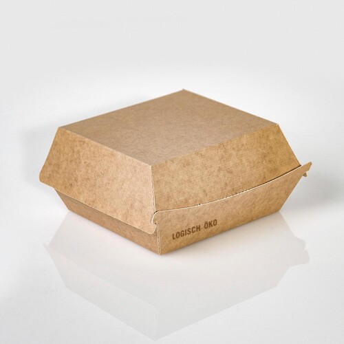 Burgerbox 3 mit Clamshell Deckel XL Greet 145x133x85mm / braun (KTN=300 STÜCK) Produktbild Front View L