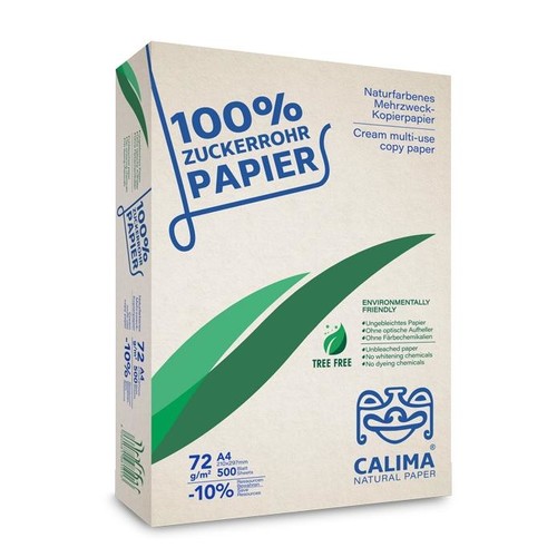 Kopierpapier Calima 100% Zuckerrohr A4 75g natural (PACK=500 BLATT) Produktbild