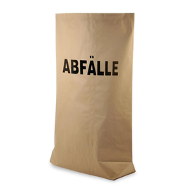 Papier Abfallsäcke 120l / 2-fach / 65g 70x95+22cm / braun / Druck Abfälle (PACK=25 STÜCK) Produktbild