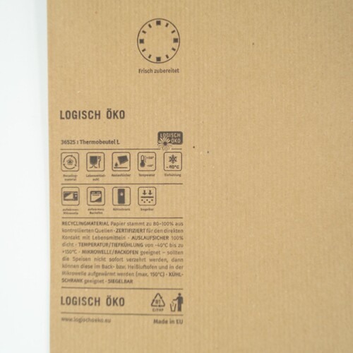 Warmhaltebeutel / braun 45g/m² / mit PP-Einlage / 15x8,5x30cm Logisch öko (KTN=250 STÜCK) Produktbild Additional View 3 L