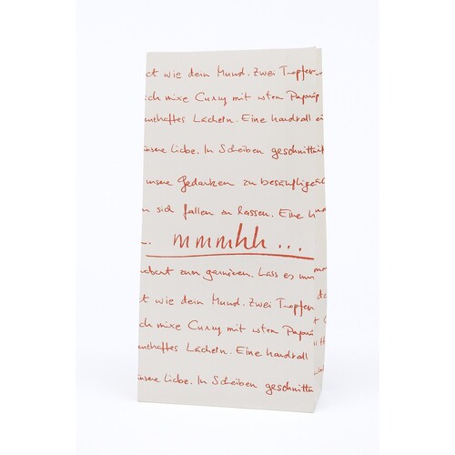 Warmhaltebeutel mmmhh S 10+8x24cm / PP-beschichtet / weiß/orange (KTN=500 STÜCK) Produktbild Front View L