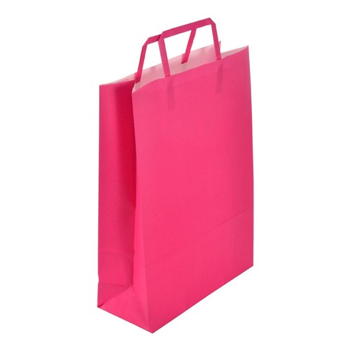 Papiertragetaschen "Standard-Color" 260+110x380mm 100g pink mit Flachhenkel (KTN=250 STÜCK) Produktbild