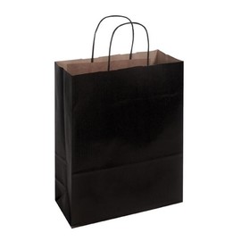 Papiertragetaschen Toptwist 24x11x31cm 100g Kraftpapier schwarz Papierkordel (KTN=150 STÜCK) Produktbild