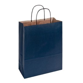 Papiertragetaschen Toptwist 24x11x31cm 100g Kraftpapier blau Papierkordel (KTN=150 STÜCK) Produktbild