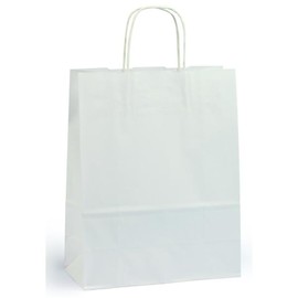 Papiertragetaschen Toptwist 24x11x31cm 100g Kraftpapier weiß Papierkordel (KTN=150 STÜCK) Produktbild
