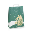Papiertragetaschen Toptwist Weihnachtsgeschenk 32x14x42cm / grün / 80g / mit Flachhenkel Produktbild