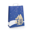 Papiertragetaschen Toptwist Weihnachtsgeschenk 32x14x42cm / blau / 80g / mit Flachhenkel Produktbild