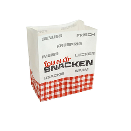 Snackbodenbeutel weiß Pergamentersatz 70g 11+6x12cm Lass es dir snacken (KTN=1000 STÜCK) Produktbild