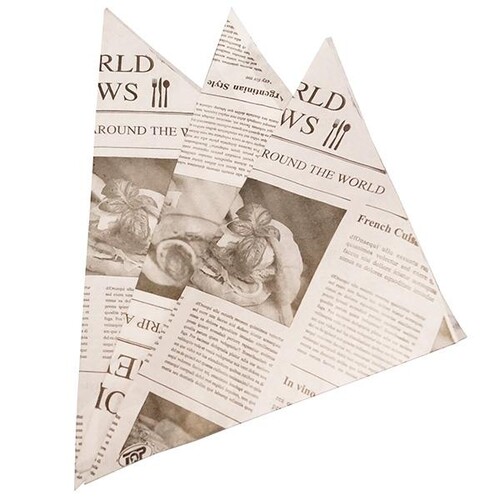 Spitztüte aus Pergamentersatzpapier 40g 125g / Höhe 19cm / Druck Newsprint (KTN=1000 STÜCK) Produktbild Additional View 1 L
