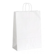 Papiertragetasche weiß 100g / 32x14x42cm mit gedrehter Papierkordel (KTN=150 STÜCK) Produktbild