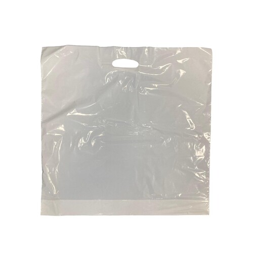 PE Grifflochtragetasche mit Bodenfalte 60x60x10cm 50my weiß (KTN=250 STÜCK) Produktbild