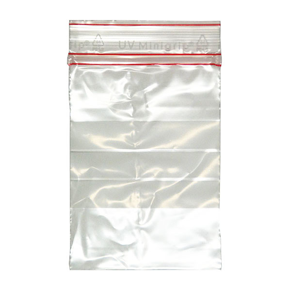 LDPE Druckverschlussbeutel transparent 70 x 100mm / 80µ / MINIGRIP / UV-Schutz (KTN=1000 STÜCK) Produktbild Additional View 1 XL