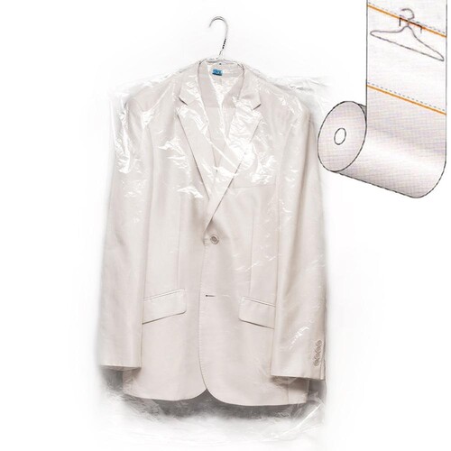 LDPE Kleiderschutzhülle transparent 60 x 90cm / 15µ (RLL=500 STÜCK) Produktbild Front View L