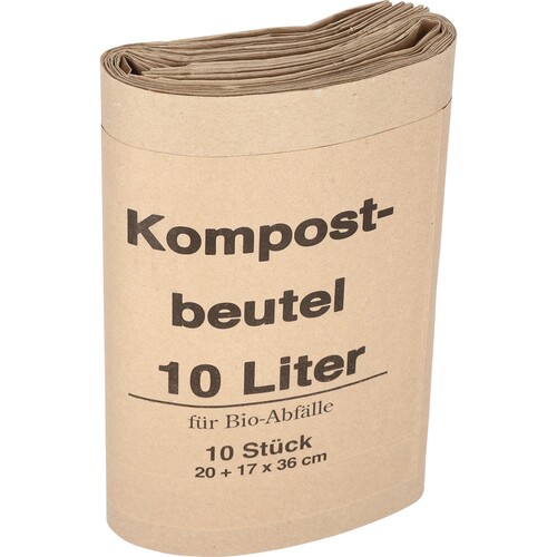 Müllsack Bio 20+16x36cm Papier braun (PACK=10 STÜCK) Produktbild Additional View 1 L