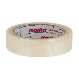 PP Klebeband transparent MONTA 303 25mm x 66m / 30µ / Hotmelt (RLL=66 METER) Produktbild