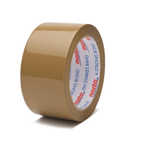 PP Klebeband braun MONTA 315 50mm x 66m / 35µ / Naturkautschuk (RLL=66 METER) Produktbild Front View L