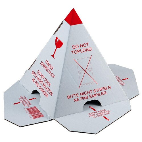 Wellpappe Palettenaufsatz mit Warndruck weiß / 200 x 200 x 230mm / 1.02E Produktbild Additional View 1 L