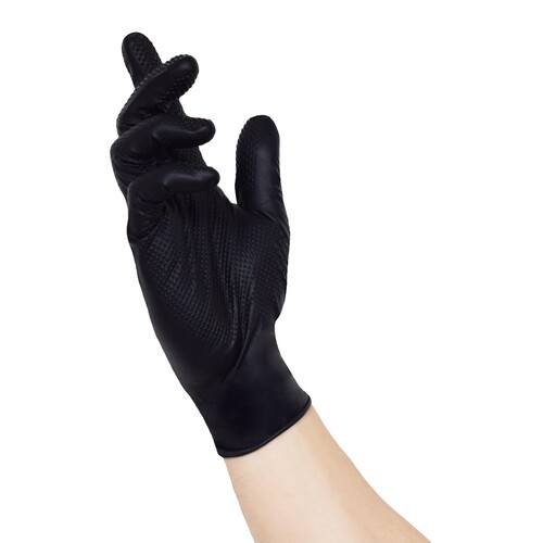 Nitril Einweghandschuhe Tough Grip Gr. XL / schwarz / ungepudert (PACK=50 STÜCK) Produktbild Additional View 1 L