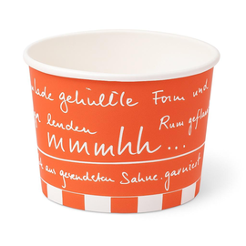 Eisbecher mmmhh 8oz Ø95mm / 53mm hoch / 237ml / orange (PACK=50 STÜCK) Produktbild