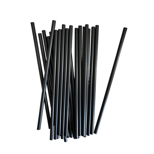 Trinkhalme / PP / Ø7mm / 220mm / schwarz / Mehrweg (PACK=500 STÜCK) Produktbild Front View L