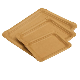Pappteller / braun Kraftkarton 13x20cm (PACK=250 STÜCK) Produktbild