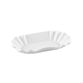 Pappschalen / oval / 10,5x20x3,5cm / weiss / Frischfaserkarton (PACK=250 STÜCK) Produktbild