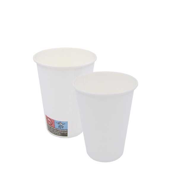 Pappbecher 0,18l / weiß Ø70,3mm / ohne Eichstrich / Kaltgetränke (PACK=100 STÜCK) Produktbild Front View XL