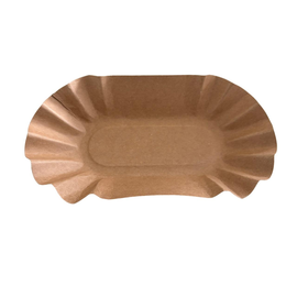 Pappschalen oval 11x19,5x3,2cm / braun Kraft mit Fettbarriere (PACK=250 STÜCK) Produktbild