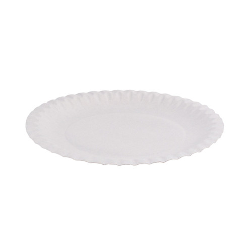 Pappteller rund Ø23cm / weiß / Frischfaser (PACK=100 STÜCK) Produktbild Front View L
