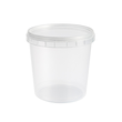 PP Runddose mit Originalitätsverschluß und Deckel Ø95x116mm 520ml transparent (KTN=430 STÜCK) Produktbild