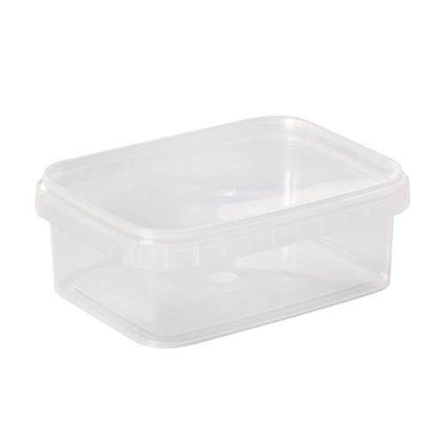 PP Rechteckschale Originalitätsverschluß mit Deckel 118x89x41mm 280ml transparent (KTN=550 STÜCK) Produktbild Front View L