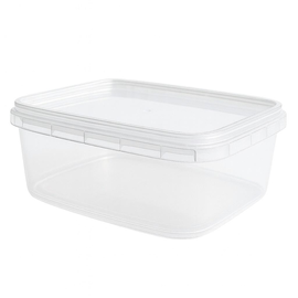 PP Rechteckschale Originalitätsverschluß mit Deckel 118x89x41mm 280ml transparent (KTN=550 STÜCK) Produktbild