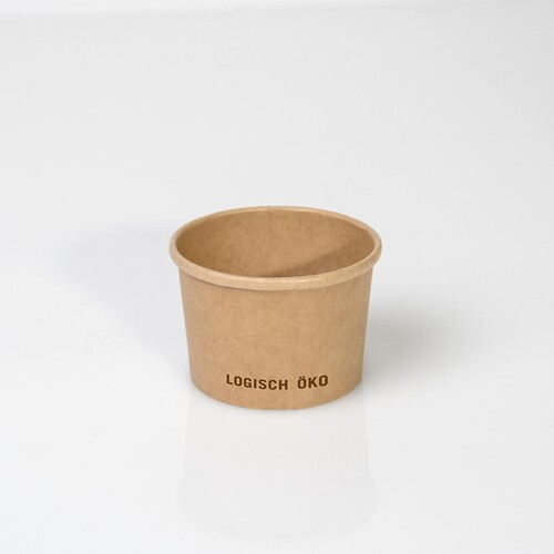 Feinkostbecher braun Kraft / Logisch öko PE-Beschichtung / 175ml / Ø98mm / 38mm (KTN=1000 STÜCK) Produktbild Additional View 1 L