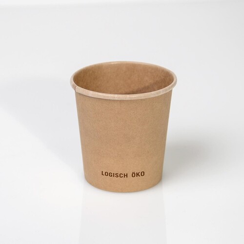 Feinkostbecher braun Kraft / Logisch öko PE-Beschichtung / 360ml / Ø98mm / 70mm (KTN=500 STÜCK) Produktbild Front View L