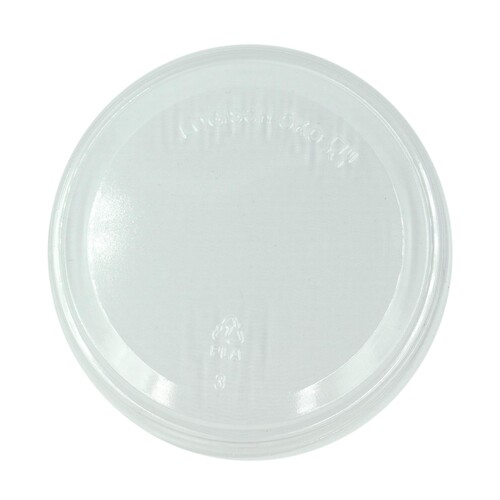 rPET Deckel Feinkostbecher / Logisch öko Ø98mm / transparent (KTN=500 STÜCK) Produktbild Front View L