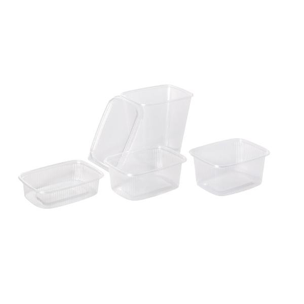 PP Rechteckbecher 108x82mm 125g transparent (PACK=100 STÜCK) Produktbild Front View XL